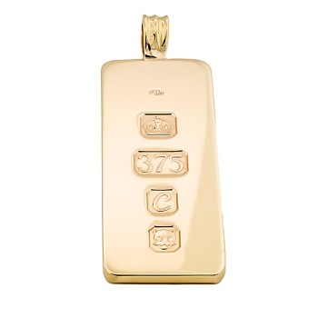 9ct Gold  Vintage London 1977 Ingot Pendant